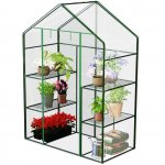 Szklarnia ogrodowa Plonos 140x71x195 cm, dwa regały, przezroczysta