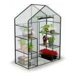Szklarnia ogrodowa Plonos 140x71x195 cm, dwa regały, przezroczysta