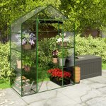 Szklarnia ogrodowa Plonos 140x71x195 cm, dwa regały, przezroczysta