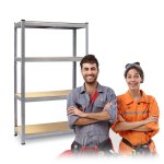 Regał magazynowy Plonos 150x75x30 cm, metalowy - składany