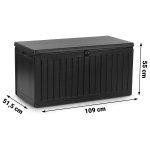 Skrzynia ogrodowa Plonos 270 litrów, czarna