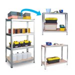 Regał magazynowy Plonos 150x75x30 cm, metalowy - składany (2 szt.)