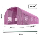 Tunel foliowy Plonos 2,5x4 m (10 m²), różowy - zestaw z akcesoriami