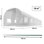 Tunel foliowy Plonos 3x6 m (18 m²), biały - zestaw z akcesoriami