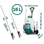 Opryskiwacz akumulatorowy z wózkiem Plonos PL-601, 18 l, biały