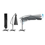 Parasol ogrodowy Plonos 6 profili, 180 g, 350 cm, szary