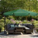 Parasol ogrodowy Plonos 6 profili, 180 g, 350 cm, zielony