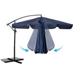 Parasol ogrodowy Plonos 6 profili, 180 g, 300 cm, niebieski