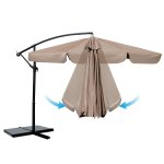 Parasol ogrodowy Plonos 6 profili, 180 g, 350 cm, beżowy