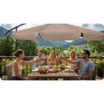 Parasol ogrodowy Plonos 6 profili, 180 g, 350 cm, beżowy
