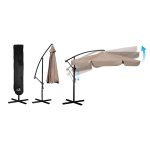 Parasol ogrodowy Plonos 6 profili, 180 g, 350 cm, beżowy