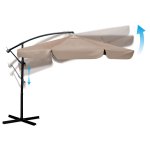 Parasol ogrodowy Plonos 6 profili, 180 g, 350 cm, beżowy