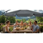 Parasol ogrodowy Plonos 8 profili, 180 g, 350 cm, szary