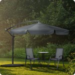 Parasol ogrodowy Plonos 8 profili, 180 g, 350 cm, szary