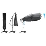 Parasol ogrodowy Plonos 8 profili, 180 g, 350 cm, szary