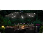 Parasol ogrodowy Plonos 6 profili, 160 g, 350 cm, podświetlany, szary