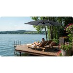 Parasol ogrodowy Plonos 6 profili, 160 g, 350 cm, podświetlany, szary