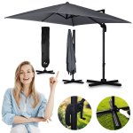 Parasol ogrodowy Plonos 8 profili, 210 g, 420 cm, szary