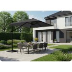 Parasol ogrodowy Plonos 8 profili, 210 g, 420 cm, szary