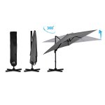 Parasol ogrodowy Plonos 8 profili, 210 g, 420 cm, szary