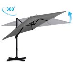 Parasol ogrodowy Plonos 8 profili, 210 g, 420 cm, szary