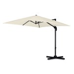 Parasol ogrodowy Plonos 8 profili,  210 g, 420 cm, beżowy