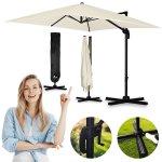 Parasol ogrodowy Plonos 8 profili,  210 g, 420 cm, beżowy