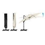 Parasol ogrodowy Plonos 8 profili,  210 g, 420 cm, beżowy