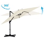 Parasol ogrodowy Plonos 8 profili,  210 g, 420 cm, beżowy