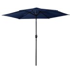 Parasol ogrodowy Plonos 6 profili, 160 g, 300 cm, niebieski