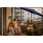 Parasol ogrodowy Plonos 6 profili, 160 g, 300 cm, niebieski