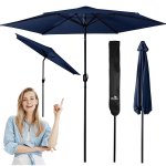 Parasol ogrodowy Plonos 6 profili, 160 g, 300 cm, niebieski