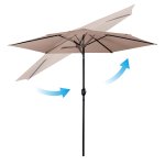 Parasol ogrodowy Plonos 6 profili, 160 g, 300 cm, beżowy