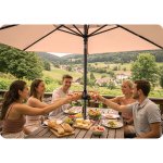 Parasol ogrodowy Plonos 6 profili, 160 g, 300 cm, beżowy