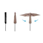 Parasol ogrodowy Plonos 6 profili, 160 g, 300 cm, beżowy