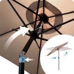 Parasol ogrodowy Plonos 6 profili, 160 g, 300 cm, beżowy