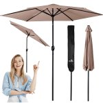 Parasol ogrodowy Plonos 6 profili, 160 g, 300 cm, beżowy