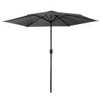 Parasol ogrodowy Plonos 6 profili, 160 g, 300 cm, szary