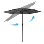 Parasol ogrodowy Plonos 6 profili, 160 g, 300 cm, szary