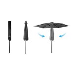 Parasol ogrodowy Plonos 6 profili, 160 g, 300 cm, szary