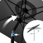 Parasol ogrodowy Plonos 6 profili, 160 g, 300 cm, szary