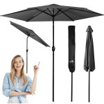 Parasol ogrodowy Plonos 6 profili, 160 g, 300 cm, szary