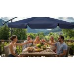 Parasol ogrodowy Plonos 8 profili, 180 g, 300 cm, niebieski