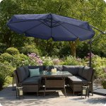 Parasol ogrodowy Plonos 8 profili, 180 g, 300 cm, niebieski