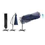 Parasol ogrodowy Plonos 8 profili, 180 g, 300 cm, niebieski