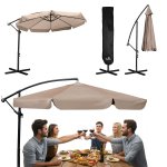 Parasol ogrodowy Plonos 8 profili, 180 g, 300 cm, beżowy