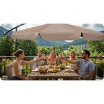 Parasol ogrodowy Plonos 8 profili, 180 g, 300 cm, beżowy