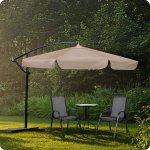 Parasol ogrodowy Plonos 8 profili, 180 g, 300 cm, beżowy