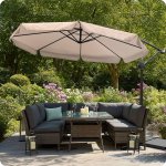 Parasol ogrodowy Plonos 8 profili, 180 g, 300 cm, beżowy