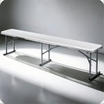 Ławka ogrodowa składana Plonos 183x28x43 cm, biała